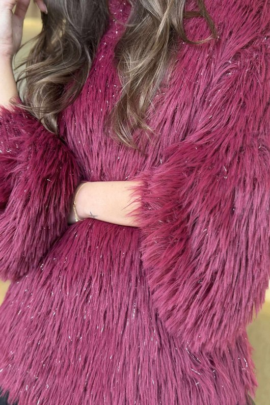 Claudia Shaggy Knit Burgundy